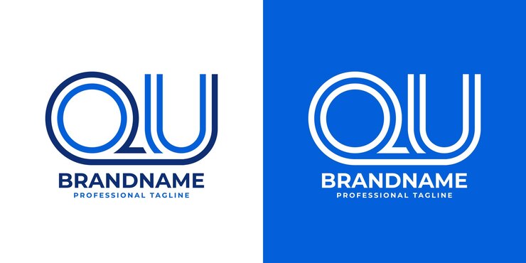 Vector etters qu line monogram logotipo adecuado para negocios con las iniciales qu o uq