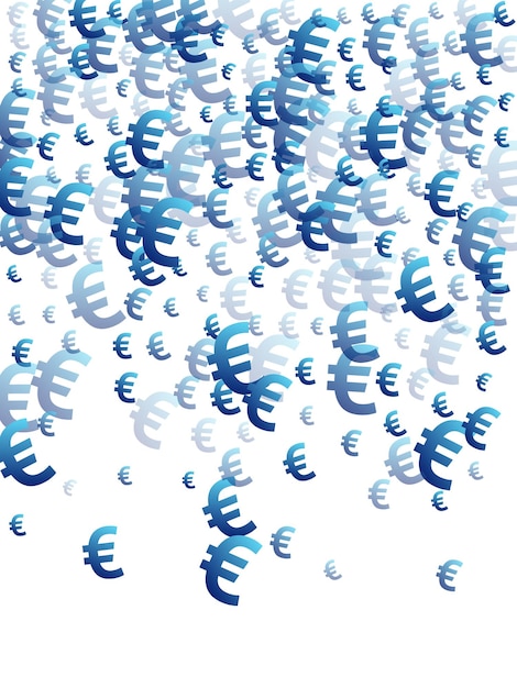 Vector euro azul símbolos volando dinero vector fondo