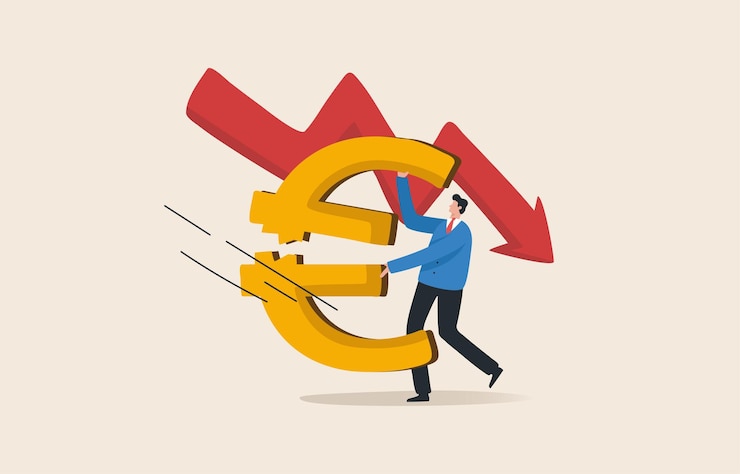 Vector euro crisis financiera crisis de la moneda del euro crisis de la política monetaria depresión economía de la unión europea