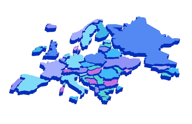 Vector europa_mapa_frag_colores