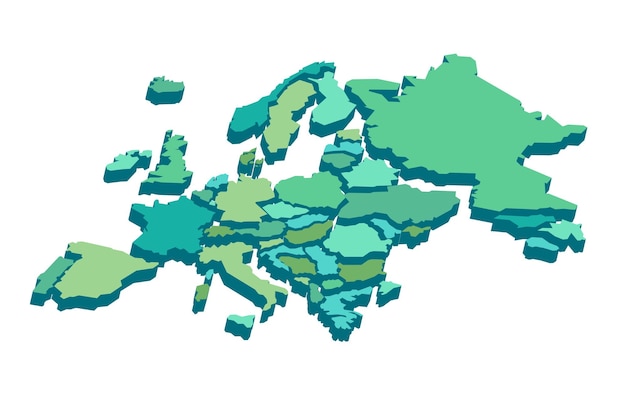 Mapa de Europa y Portugal. 3d: ilustración de stock 195720929