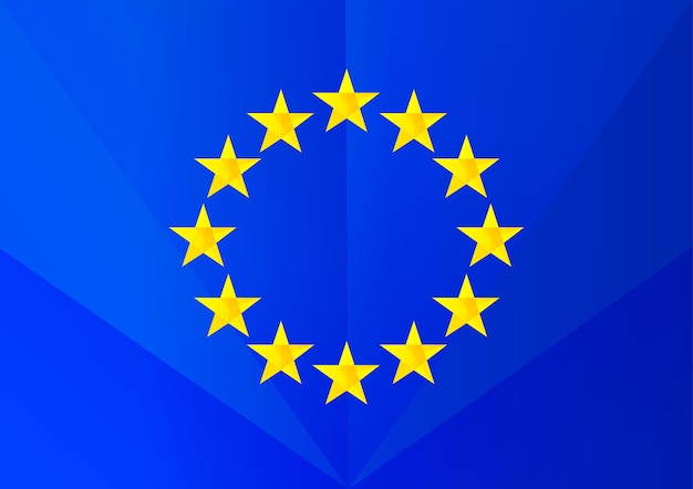 Europa Unión vector faceta bandera logo Euro negocio global deporte o política 3D símbolo creativo