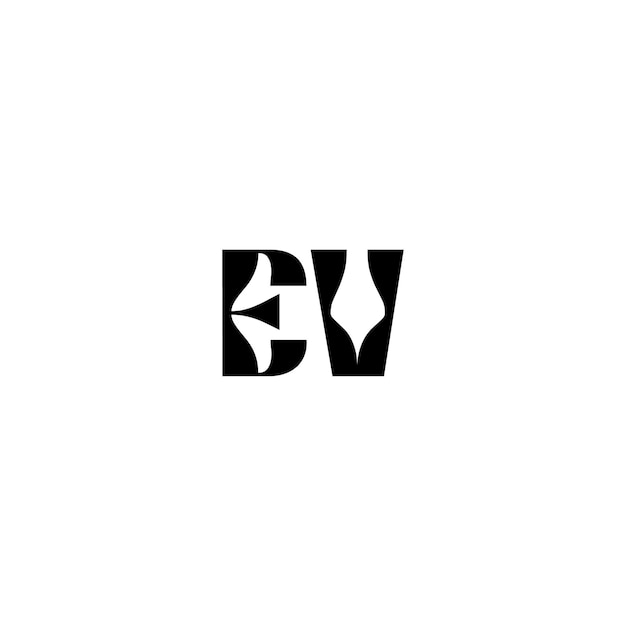 EV monograma logotipo diseño carta texto nombre símbolo monocromo logotipo alfabeto carácter simple logotipo