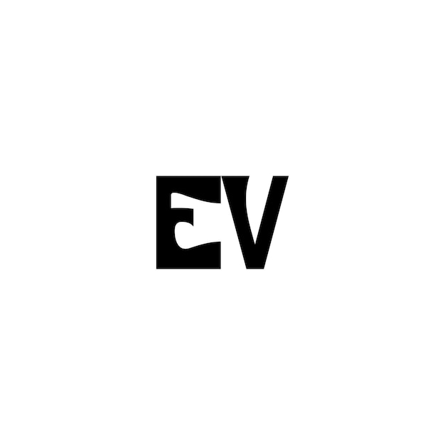 Vector ev monograma logotipo diseño carta texto nombre símbolo monocromo logotipo alfabeto carácter simple logotipo