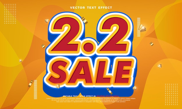 Evento de banner de ventas del día de compras 22 Abstracto de texto editable plantilla vectorial de diseño de banner moderno