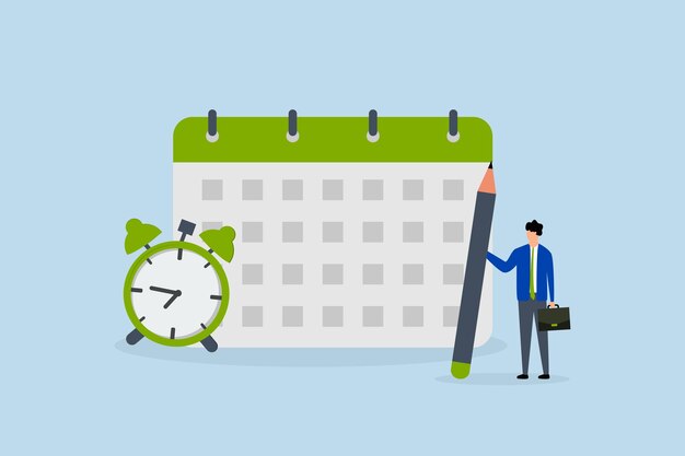 Evento de la fecha del calendario El empresario rodea el evento de la fecha significativa en el calendario