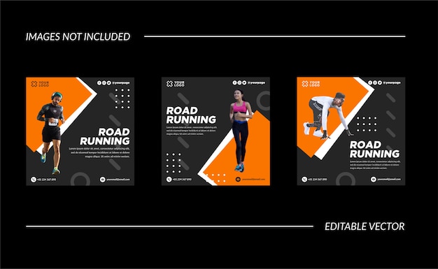 Vector evento en funcionamiento publicación en redes sociales naranja y gris