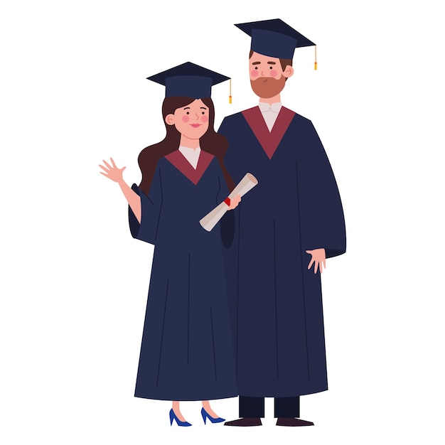evento de graduación maestro y estudiante