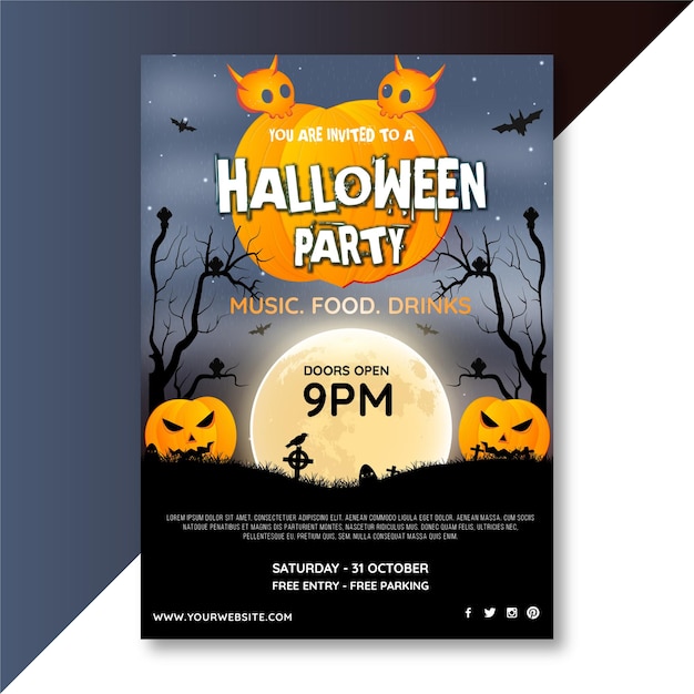 Vector evento de halloween flyer