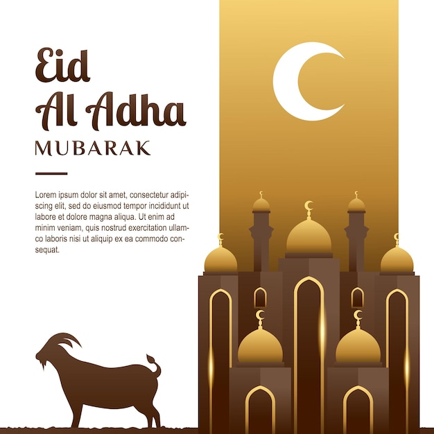 Vector evento de ilustración islámica de eid al adha