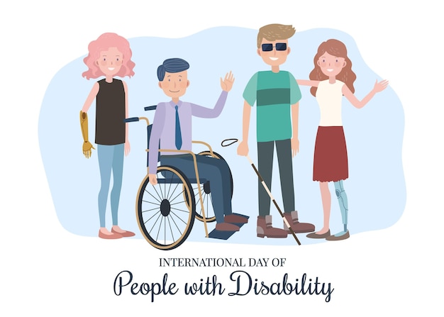 Evento ilustrado del día internacional de las personas con discapacidad