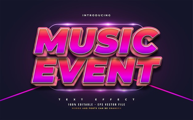 Evento musical Efecto de estilo de texto editable