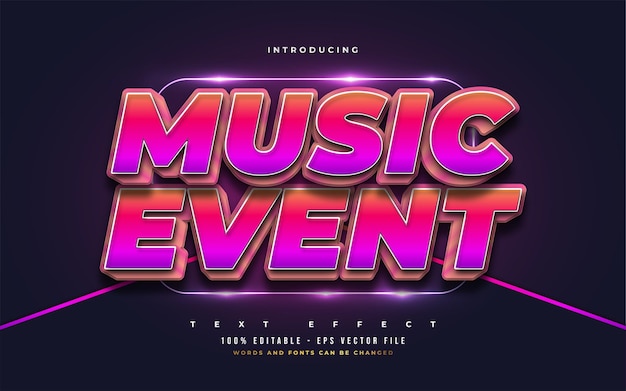 Evento musical efecto de estilo de texto editable