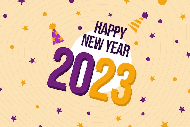 Evento de negocios de plantilla de feliz año nuevo 2023 para medios sociales y antecedentes