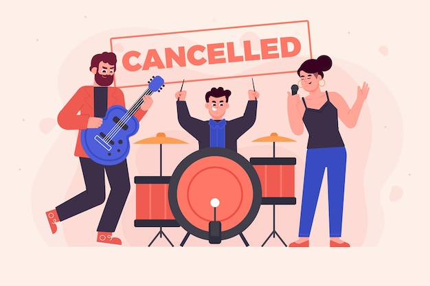 Vector eventos musicales cancelados