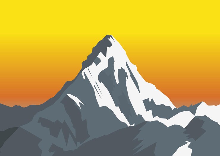 Everest Czomolungma Himalaya gráfico vectorial sin derechos de autor