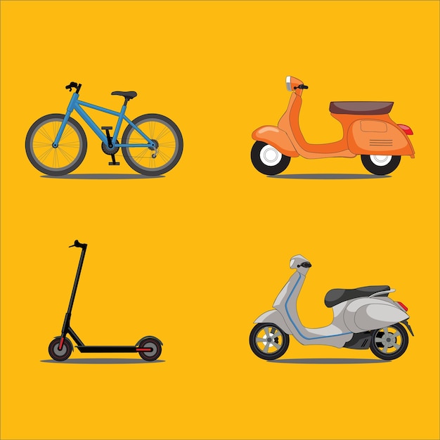 Vector evolución de las bicicletas