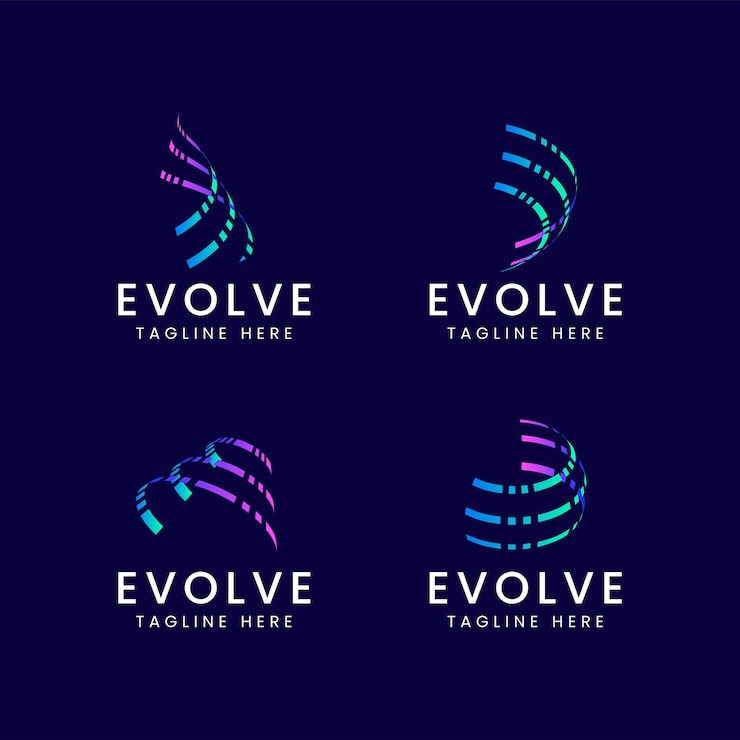 Vector evolucionar de la letra e de line 3d arch logo para marketing, medios, tecnología, negocios de software