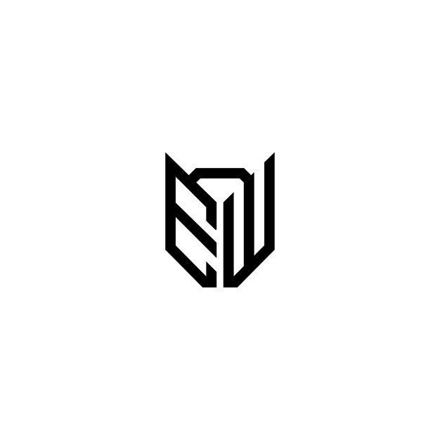EW monograma logotipo diseño carta texto nombre símbolo monocromo logotipo alfabeto carácter simple logotipo