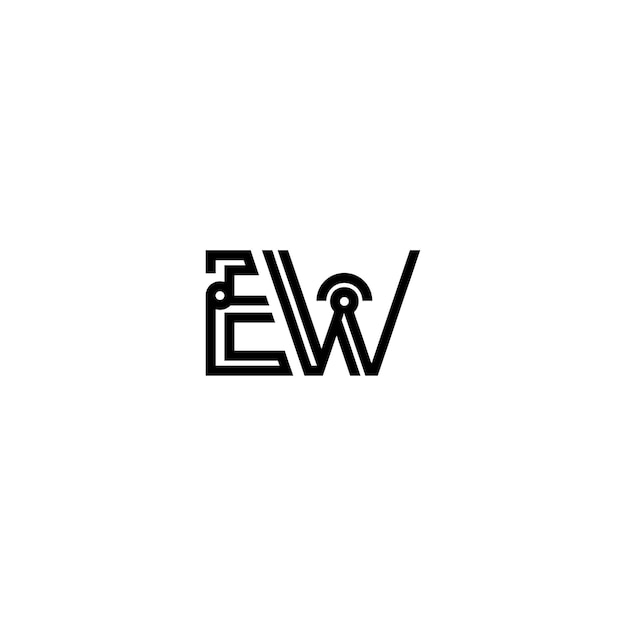 EW monograma logotipo diseño carta texto nombre símbolo monocromo logotipo alfabeto carácter simple logotipo