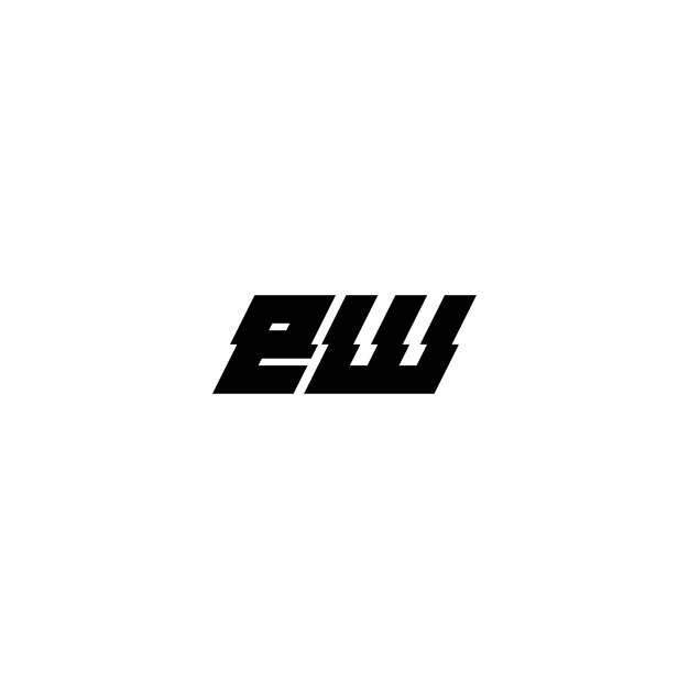 EW monograma logotipo diseño carta texto nombre símbolo monocromo logotipo alfabeto carácter simple logotipo