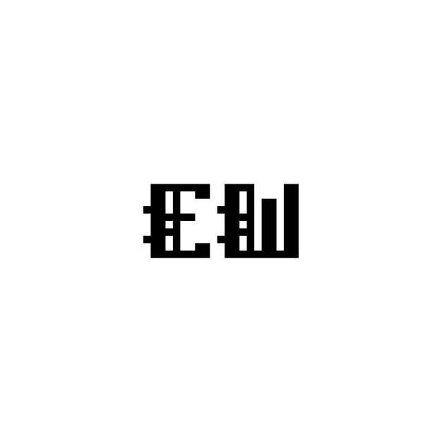 EW monograma logotipo diseño carta texto nombre símbolo monocromo logotipo alfabeto carácter simple logotipo