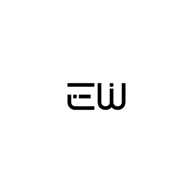 EW monograma logotipo diseño carta texto nombre símbolo monocromo logotipo alfabeto carácter simple logotipo