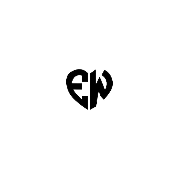 EW monograma logotipo diseño carta texto nombre símbolo monocromo logotipo alfabeto carácter simple logotipo