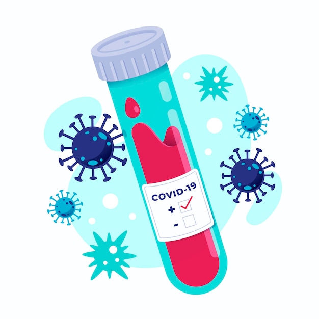 Vector examen de sangre de coronavirus