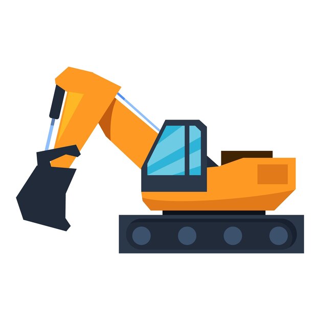 La excavadora está cavando en un sitio de construcción