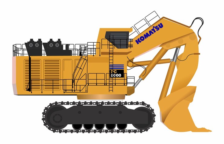 Vector la excavadora komatsu