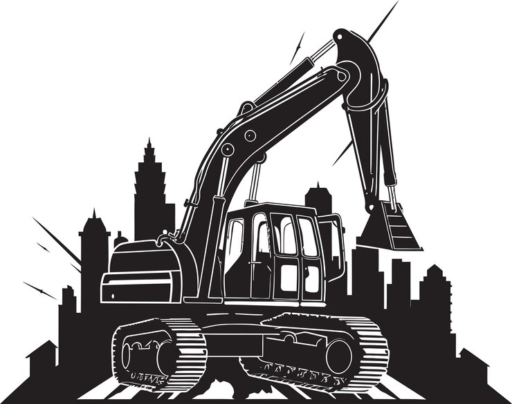 Vector excavadoras en atracciones de parques temáticos de entretenimiento y más