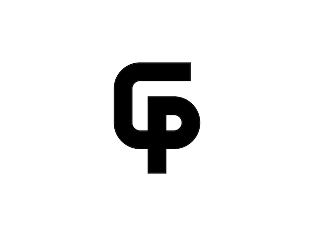 excelente diseño de logotipo GP o PG con letras de monograma