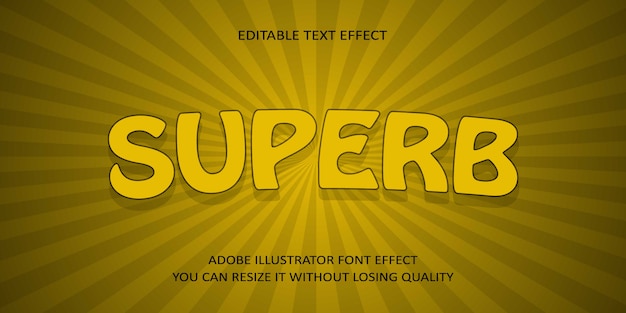 Excelente efecto de fuente de texto vectorial