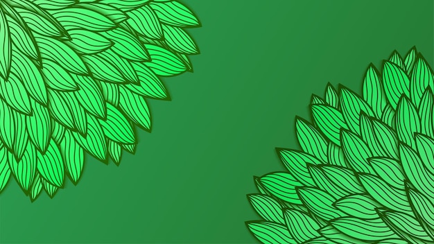 Excelente fondo verde abstracto con líneas de garabatos ilustración vectorial