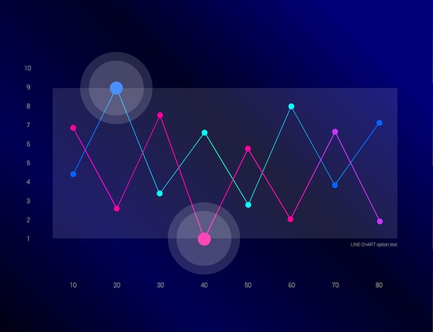 Vector exclusivo gráfico de gráfico de negocios azul oscuro diseño de línea infografía