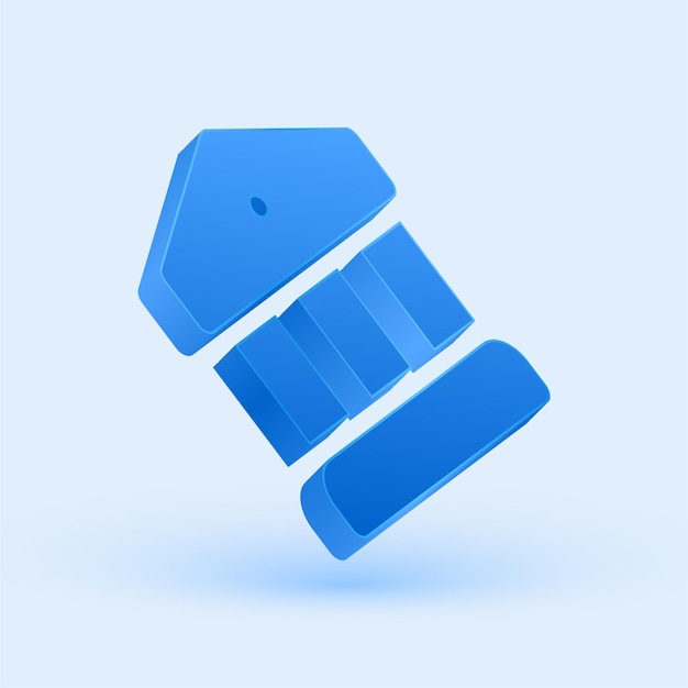 Exclusivo icono de banco azul en 3D con un fondo elegante y fresco