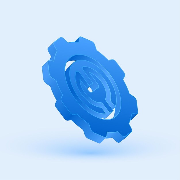 Exclusivo icono de mantenimiento azul 3D con un fondo elegante y fresco