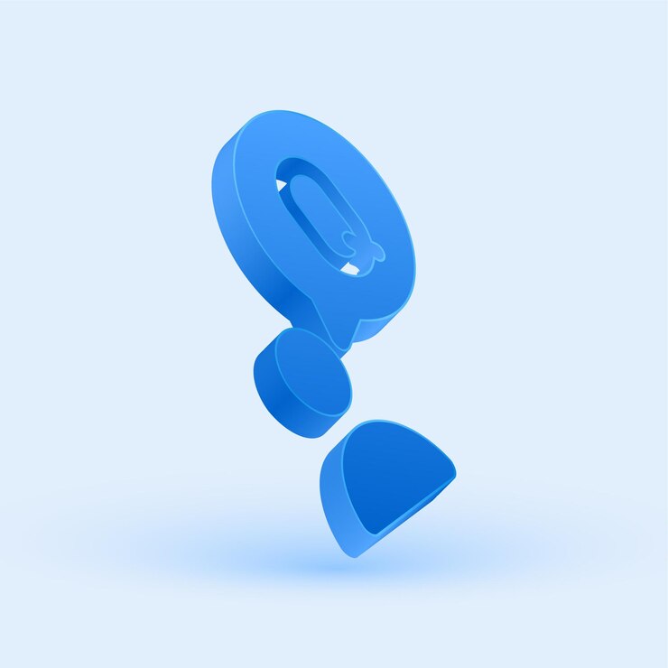 Vector exclusivo icono de preguntas en azul 3d con un fondo elegante y fresco
