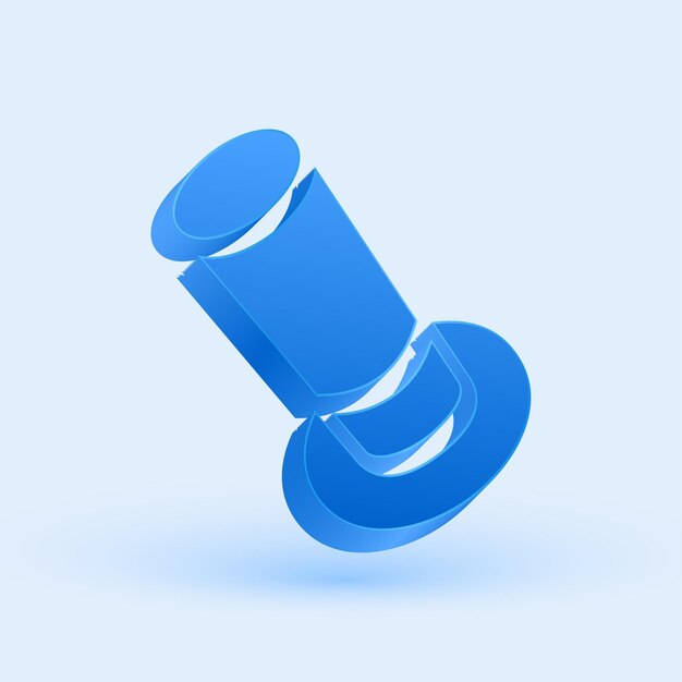 Exclusivo icono de sombrero azul en 3D con un fondo elegante y fresco