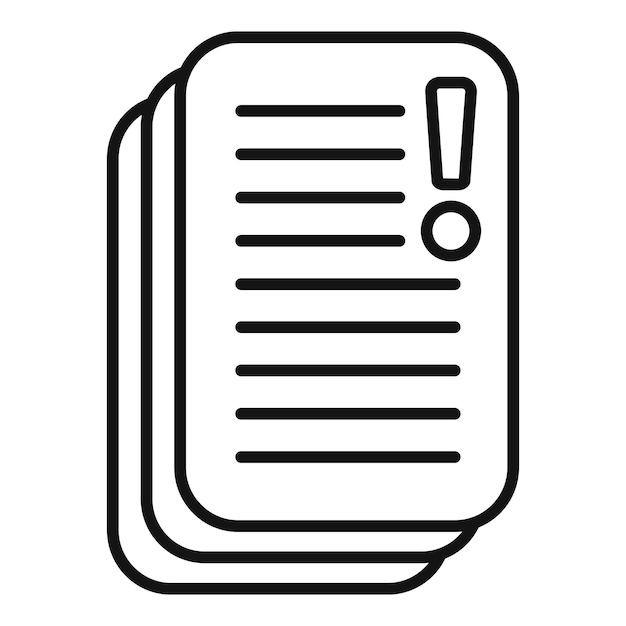 Exención de responsabilidad papel icono moderno contorno vectorial documento de pila