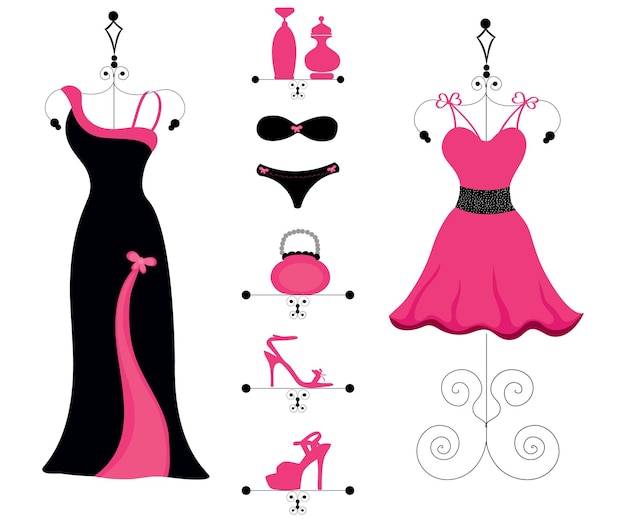 Exhibición de boutiques de moda con estilo