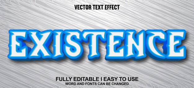Existencia de un efecto de texto vectorial de fuente totalmente editable