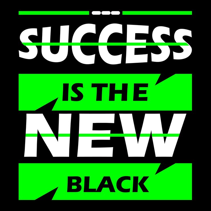 El éxito es el nuevo diseño de camisetas de tipografía negra.