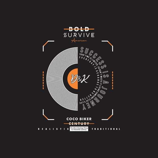 El éxito es un viaje Coco Biker siglo moderno y elegante tipografía diseño gráfico