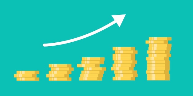 Éxito financiero beneficio o interés compuesto para crecer el fondo de inversión y alcanzar el ingreso objetivo