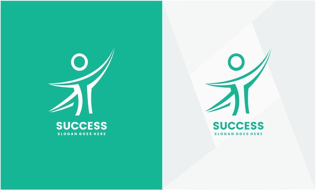 El éxito de las personas funciona y la educación Diseño de logotipo Vector Inspiración