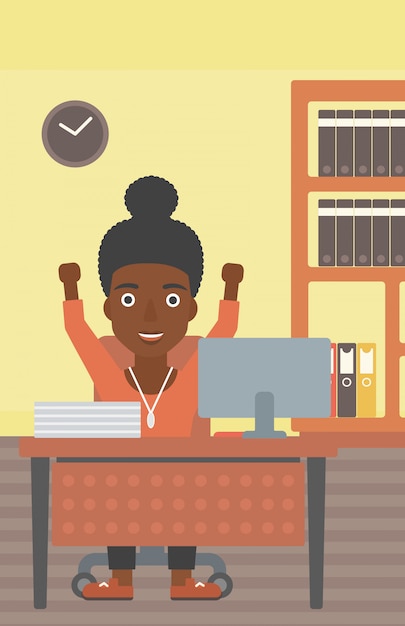 Exitosa mujer de negocios ilustración vectorial.