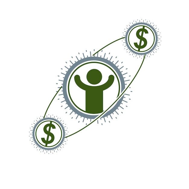 Exitoso logotipo creativo de Businessman, símbolo conceptual vectorial aislado en fondo blanco. Signo especial y único.