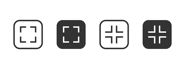 Expand icon Full screen or collapse screen view inside rounded square button vector illustration Toggle display size Switch between maximize and minimize mode sign Screen adjustment pictogram